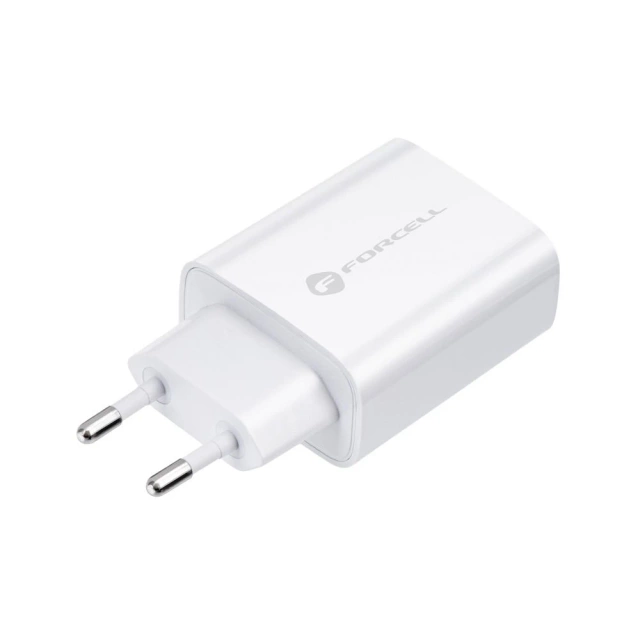 Forcell Schnellladegerät 25W PD QC 4.0 USB-C USB C auf USB C Kabel Weiß