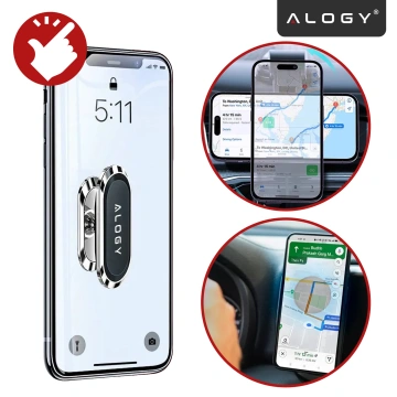 Alogy magnetický držák do auta do auta, univerzální na telefon, na kokpit, na palubní desku, černý