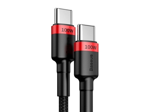 Кабель 2m Baseus Cafule USB-C Quick Charge 3.0 PD 2.0 100W 5A Червоний
