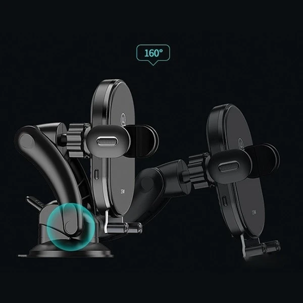 USAMS US-CD131 15W Automatický indukčný držiak na sklo / palubnú dosku čierna/čierna CD131ZJ01