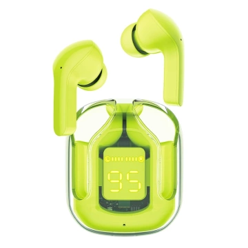 Bezdrôtové slúchadlá do uší Acefast TWS Bluetooth zelené (zelené T6 pre mládež)