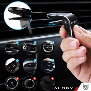 Автотримач магнітний Alogy для решітки радіатора чорний