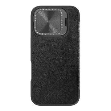 iPhone 16 Pro Max Hülle Nillkin Qin Prop Leder Schwarz