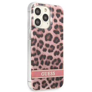 Guess GUHCP13LHSLEOP iPhone 13 Pro / 13 6,1" ružovo-ružové pevné puzdro Leopard