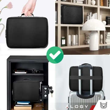 Alogy Bag for Documents with Number Lock - 37x26x11cm Black