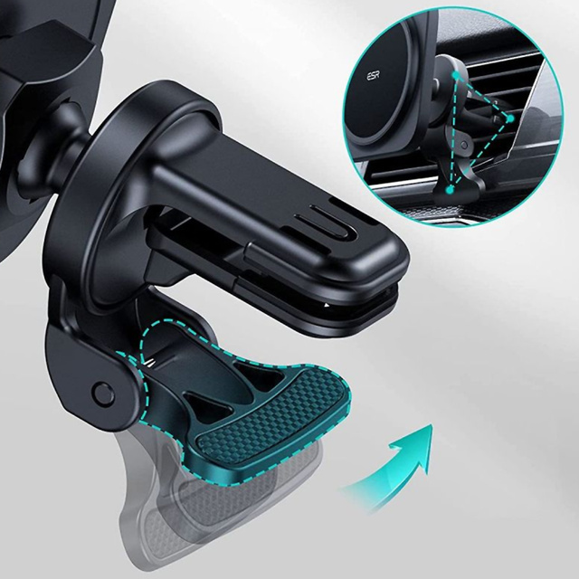 Магнітний автомобільний тримач MagSafe ESR HaloLock для решітки iPhone 13 Black