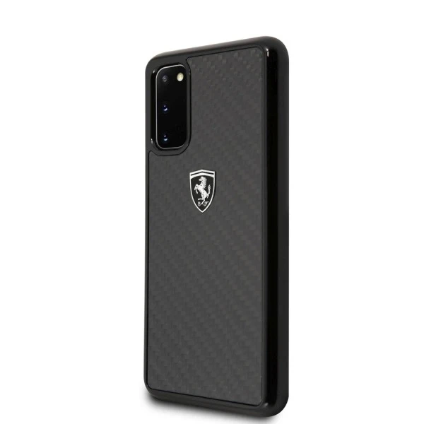 Pevné puzdro Ferrari pre Samsung Galaxy S20 black/black Carbon Heritage
