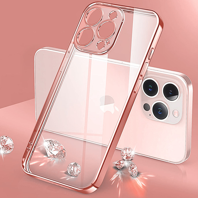 Alogy TPU Luxury Case mit Kameraschutz für Apple iPhone 12 Pro Rosa Klarglas