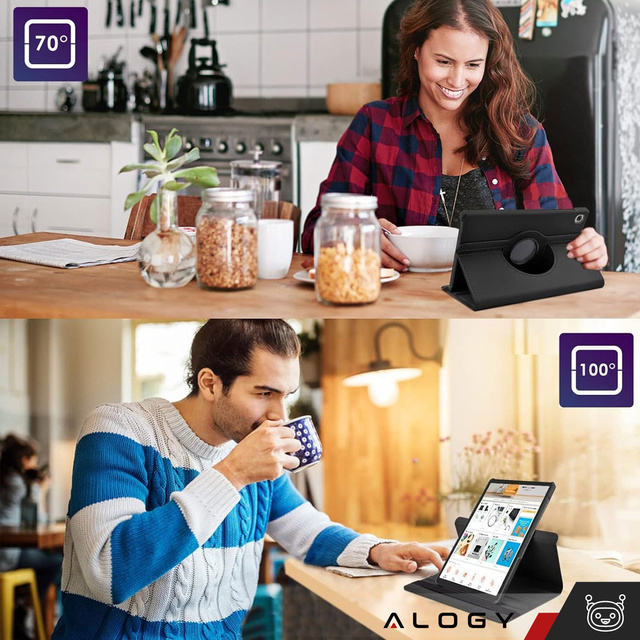 Puzdro pre Lenovo Tab M10 Plus 10.6 2022 3gen 3gen TB128XU TB125FU Puzdro 360 otočné Alogy čierne