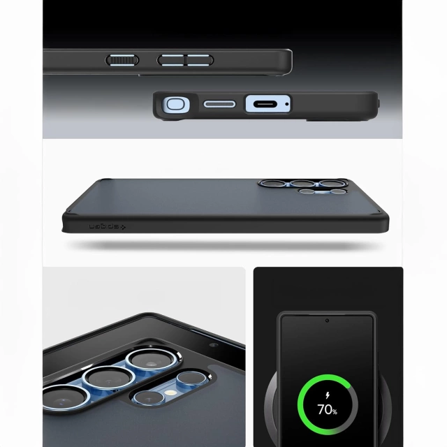 Pouzdro Spigen Ultra Hybrid pro Samsung Galaxy S25 Ultra, mrazuvzdorné, černé