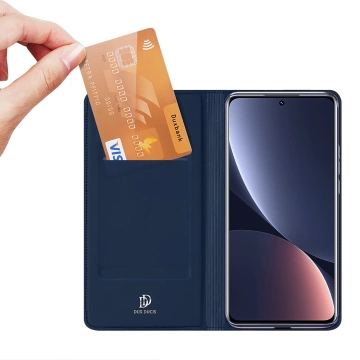 Dux Ducis Skin Pro Hülle Xiaomi 13 Pro Hülle mit Flip Card Wallet Ständer blau