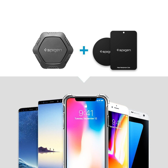 Uniwersalny uchwyt samochodowy magnetyczny Spigen QS24 Magnetic CD Car do slotu CD Black