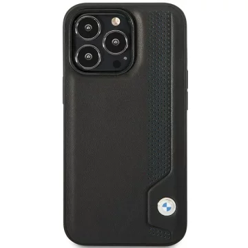 Etui für das Telefon BMW BMHCP14L22RBDK für das Apple iPhone 14 Pro 6,1" Czarny/Black Hardcase Leather Blue Dots