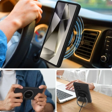 Etui do Samsung Galaxy S25 Ultra Tech-Protect Liquid Silicone MagSafe Black