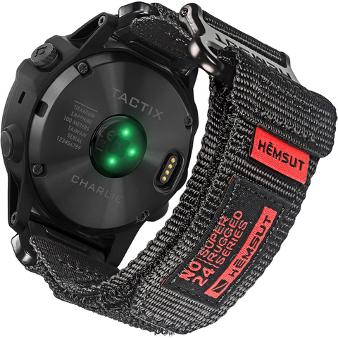 Nylonový remienok pre Garmin Fenix ​​​​5x 6x 7x Pro 26 mm Nylon Band Sport Black