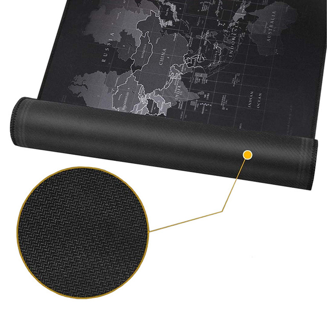 Mauspad Gaming Schreibtischunterlage RGB groß XXL 80x30cm Weltkarte