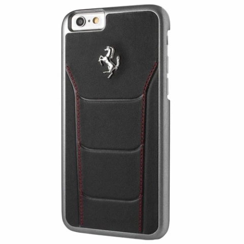 Etui na telefon Ferrari Hardcase iPhone 6/6S black/red stitching