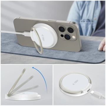 Nabíjačka MagSafe Tech-Protect QI15W-A33 biela 15W stojan