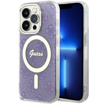 Guess GUHMP14LH4STU puzdro na telefón pre Apple iPhone 14 Pro 6,1" fialové/fialové pevné puzdro 4G MagSafe
