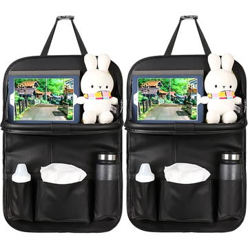 2x Car organizer car travel table car seat protector rear backrest seat Alogy Black