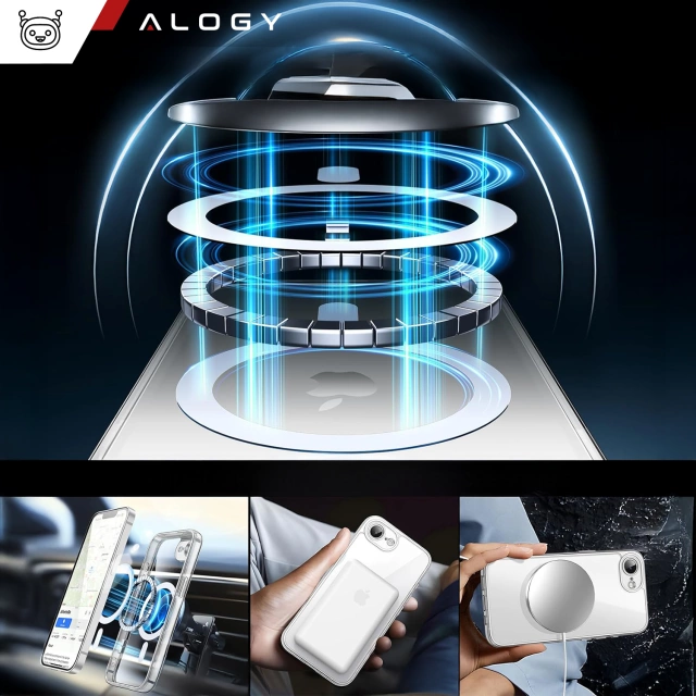Чохол для Apple iPhone 16 Pro Max Alogy Anti-Shock Hybrid Case for MagSafe Transparent