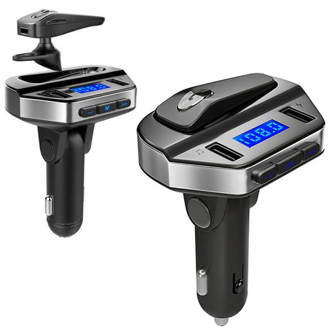 Transmiter samochodowy FM Bluetooth 5.0 V6 + słuchawka bezprzewodowa
