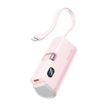 Powerbanka Vention Pink 4800mAh 22,5W LED Lightning USB-C Pink Compact