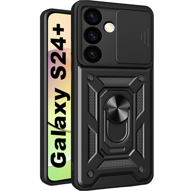 Чохол для Samsung Galaxy S24 Plus броньований Slide Case Ring корпус захист камери Camshield Alogy чорний