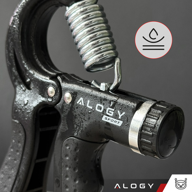Rukoväť rukoväte na cvičenie, nastaviteľný vysoký odpor 10-60kg Alogy Sport grip s reguláciou a pultom Black