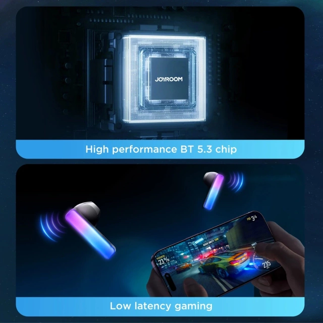 Slúchadlá Joyroom JR-TC1 IceLens Series Bluetooth 5.3 LED TWS – biele