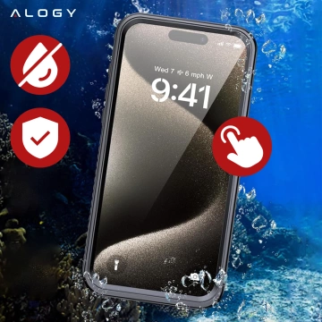 Чохол для Apple iPhone 15 Pro Armored 360 case for Mag Safe waterproof Armor IP68 Alogy black