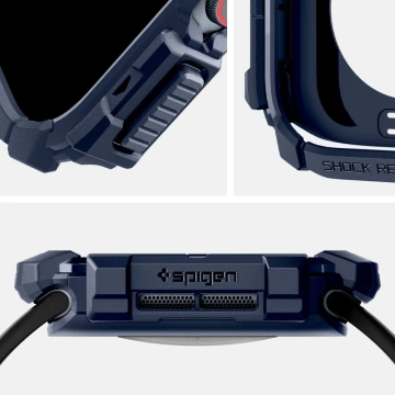 POUZDRO PRO APPLE WATCH 10 (46MM) GRANATOWE NAVY MODRÉ SPIGEN RUGGED ARMOR