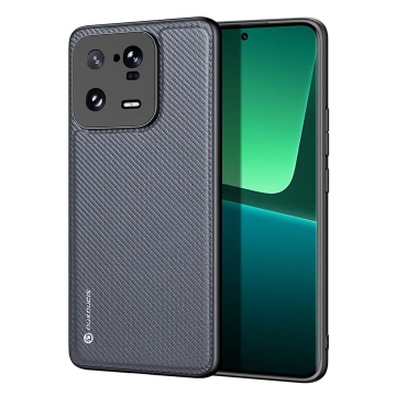 Puzdro Dux Ducis Fino pre kryt Xiaomi 13 Pro so silikónovým rámom sivej farby