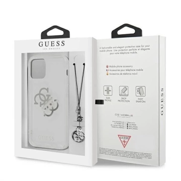 Guess GUHCP12LKS4GSI iPhone 12 Pro Max 6,7" Transparentné pevné puzdro 4G Silver Charms Collection