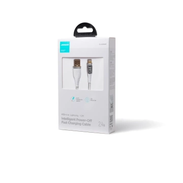 Rýchlonabíjací kábel Joyroom s inteligentným vypínačom USB-A - Lightning 2,4A 1,2 m biely (S-UL012A3)