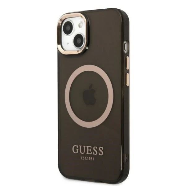 Pevné puzdro Etui Guess GUHMP13MHTCMK na iPhone 13 6,1" Gold Outline Translucent MagSafe