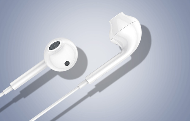 Vipfan M15 wired earbuds, 3.5mm jack, 1m (white)