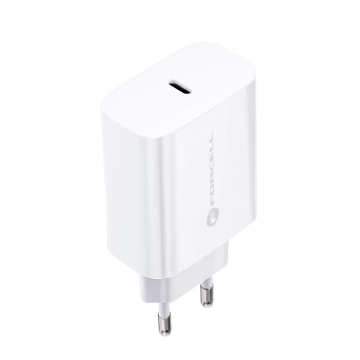Forcell Fast Charger 25W PD QC 4.0 USB-C USB C to USB C Cable White