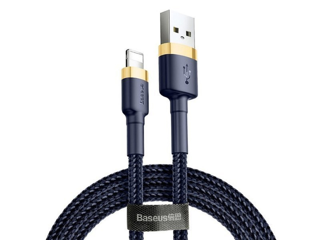 2 м Baseus Keviar USB Lightning Cable for iPhone iPad iPod 1.5A Navy Blue