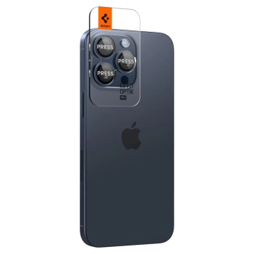 SPIGEN OPTIK.TR ”EZ FIT” CAMERA PROTECTOR 2-PACK IPHONE 14 PRO / PRO MAX / 15 PRO / PRO MAX BLUE TITANIUM