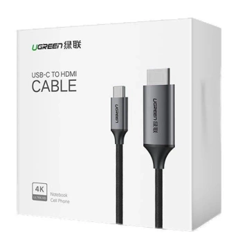 Uzelený kábel HDMI - USB Typ C 4K 60 Hz 1,5 m čierno-sivý (MM142 50570)