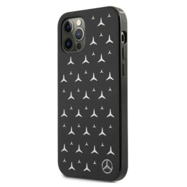 Захисний чохол Mercedes MEHCP12MESPBK для Apple iPhone 12 / 12 Pro 6.1" black/black hardcase Silver Stars Pattern