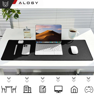Stolní podložka pod myš a klávesnici Protiskluzová ochranná podložka XL 80x40 cm Alogy Black