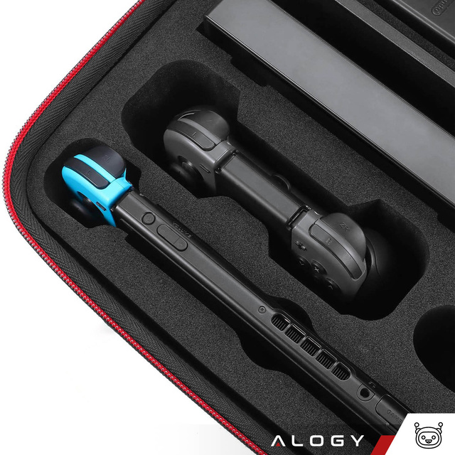 Чохол Валіза Сумка для Nintendo Switch OLED Аксесуари 21 ігор Alogy Водонепроникний з ремінцем Чорний