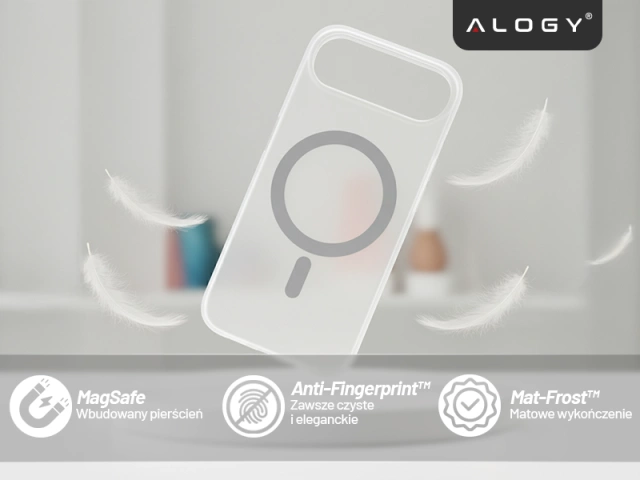 Etui do Apple iPhone 17 Air – matowa obudowa do MagSafe z ochroną obiektywu, smukłe i odporne na zarysowania, idealne dopasowanie – Alogy Skinny MatteCase™ Białe + SZKŁO HARTOWANE