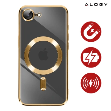 MagSafe Case for Apple iPhone 16 Pro Max Alogy Glamour Luxury Ring Case Gold-Transparent