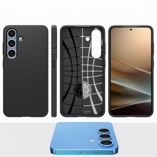 Samsung Galaxy S25 Hülle Schutzhülle Spigen Liquid Air Matt Schwarz