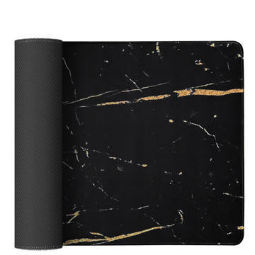 Schreibtischunterlage für Maus und Tastatur. Rutschfeste Gaming-Schutzmatte XXL 90 x 40 Alogy Marble schwarz