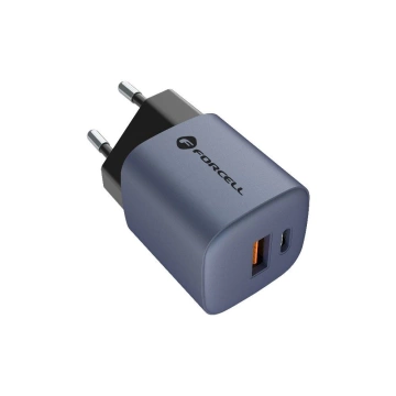 FORCELL F-ENERGY GaN Ladegerät Typ C USB A PD QC4.0 3A 33W Grau