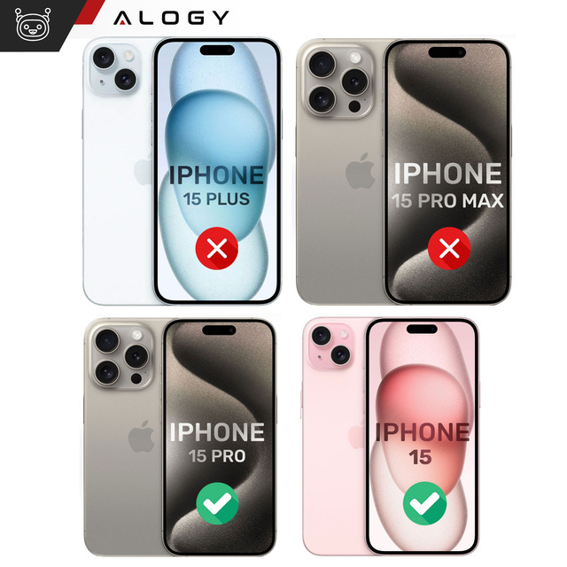 Privátní sklo pro iPhone 15 / 15 Pro Anti-Spy Private Anti-Spy temperovaná matná ochrana obrazovky Alogy